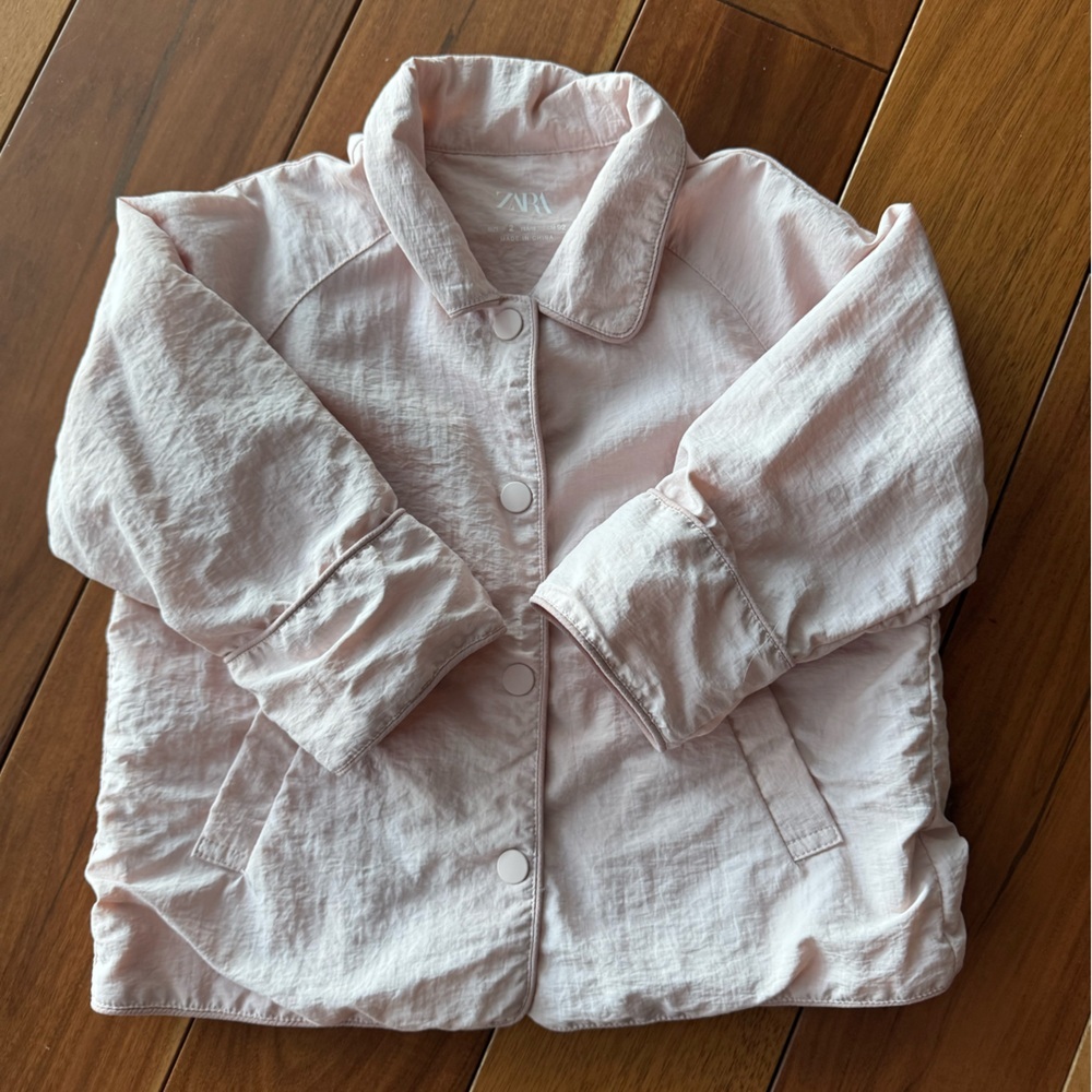 NWOT. Zara Water Repellant Mauve Pink Parka Size 2 Years - Picture 2 of 5